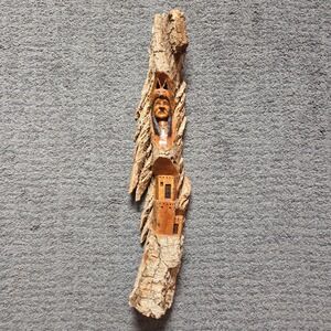 Hand Carved Cottonwood Bark Sculpture Native American Pueblo Artist Signed 25"
